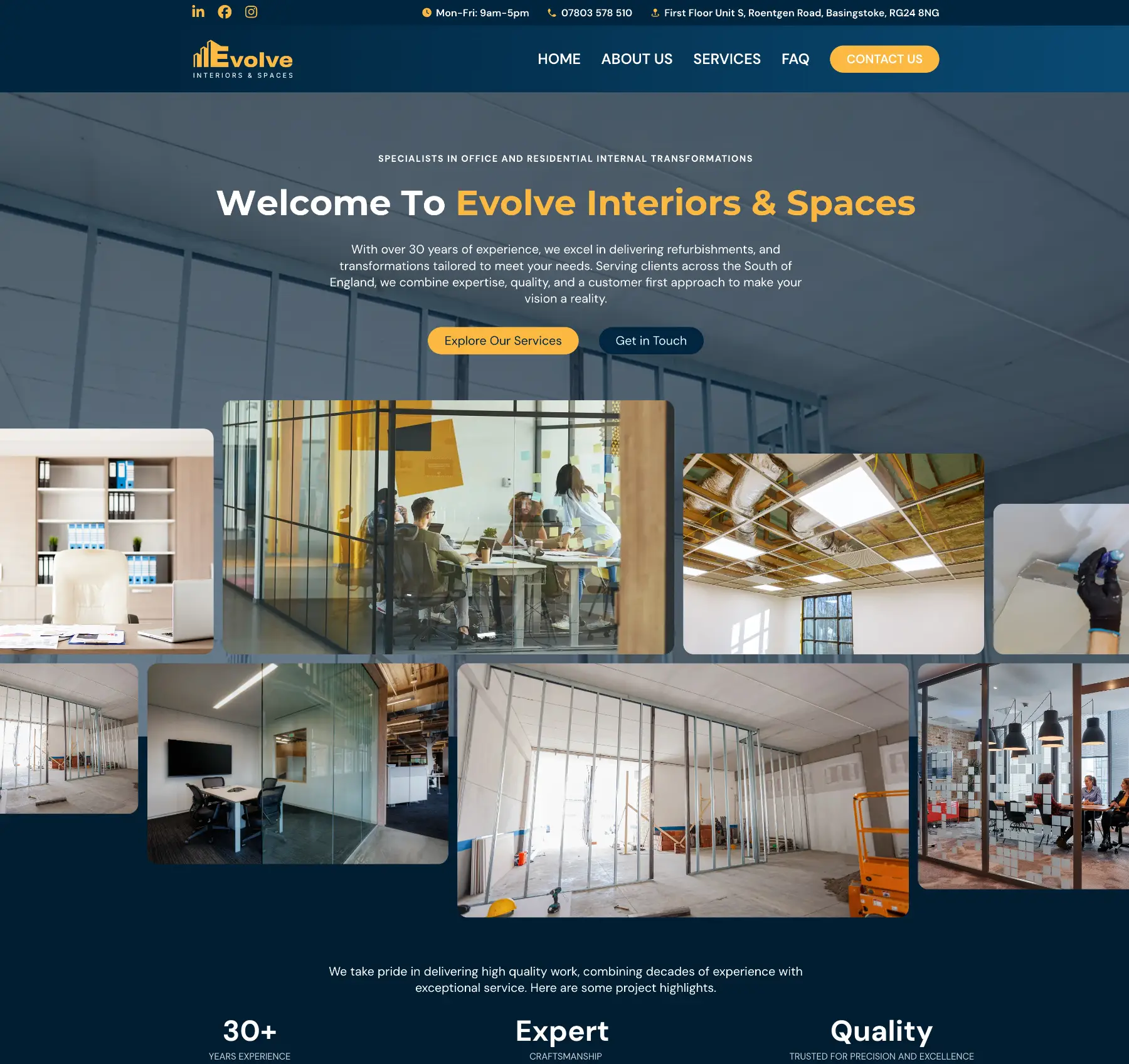 Evolve Interiors & Spaces Website