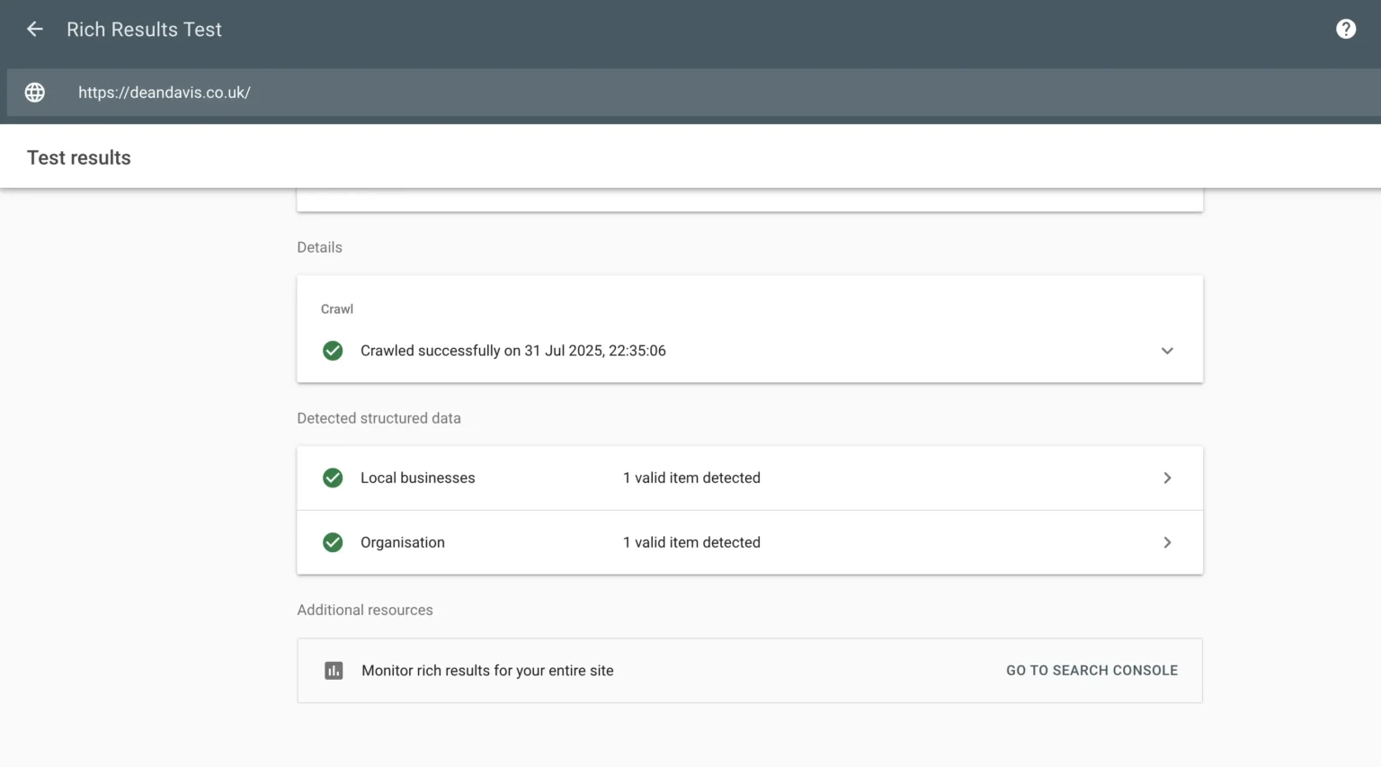 Google Schema Code Markup Validator and Rich Results Test