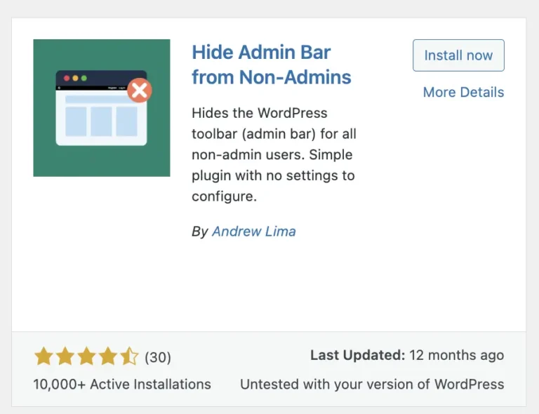 Installing a plugin in WordPress admin dashboard