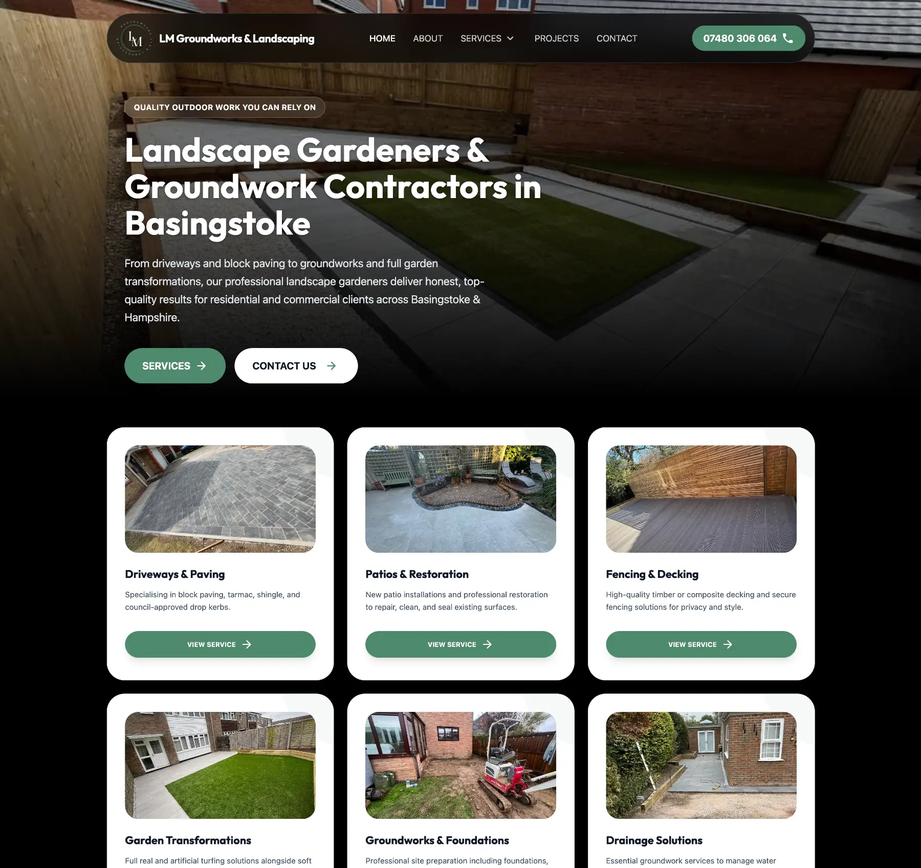 LM Groundworks & Landscaping Website