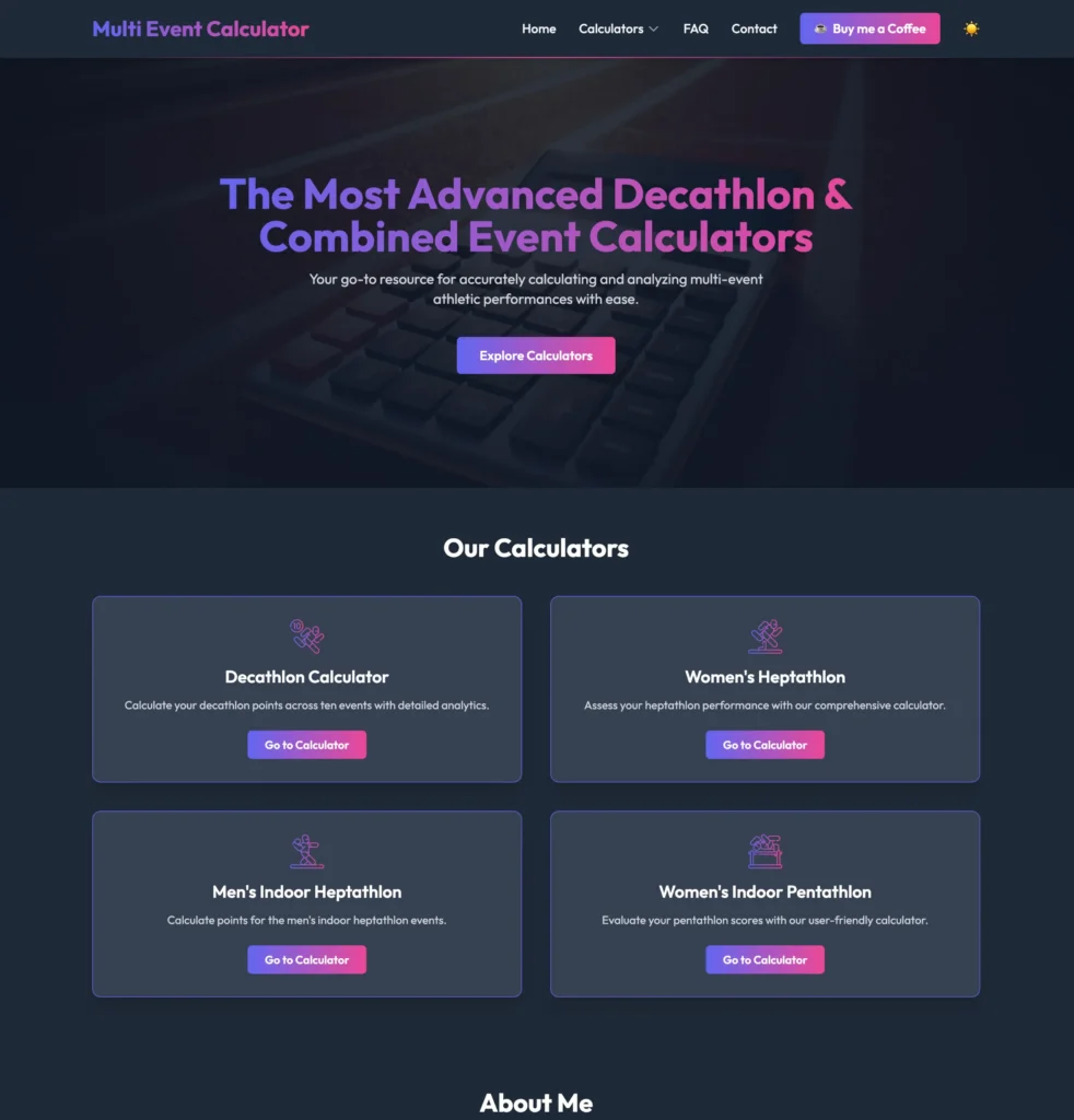 Multi Event Calculator website