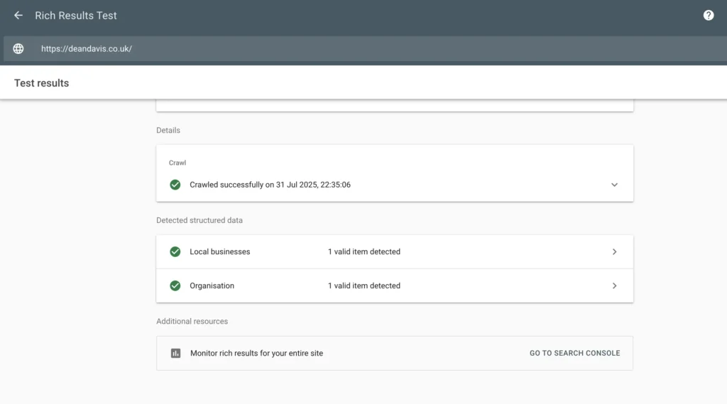 Schema Code Mark up Checker
