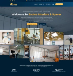 Evolve Interior based in basingstoke website design